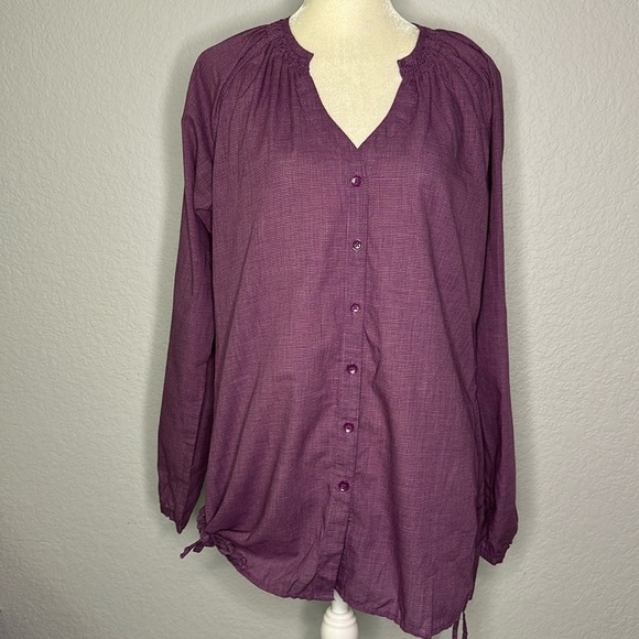 Exofficio Women’s Kutula Tunic Purple Button Down with Insect Shield Small 4-6 - Picture 3 of 12